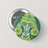 IRISH GREEN FRENCH POODLE, DOG BUTTON Round (Voorkant /achterkant)