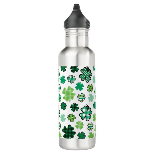 Irish Green Pattern Shamrocks Waterfles (Rechts)