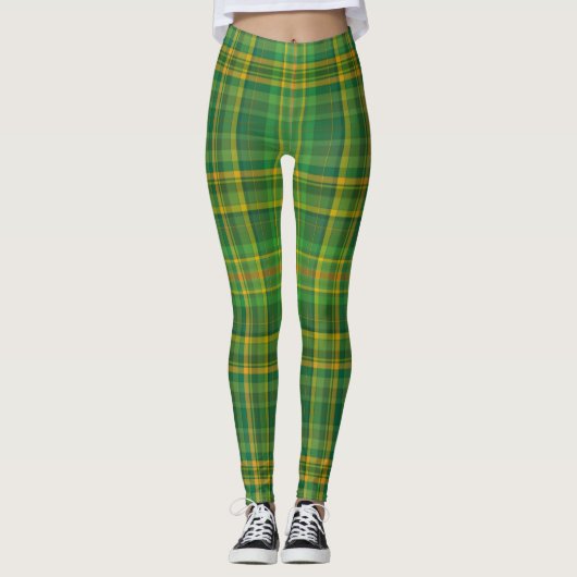 Irish Green Pset (Tartan) Custom Leggings (Voorkant)