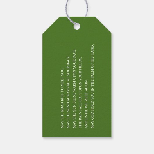 Irish Green Shamrock bruiloft Cadeaulabel (Achterkant)