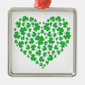 Irish Green Shamrock Heart Metalen Ornament (Voorkant)