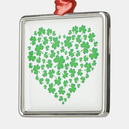 Irish Green Shamrock Heart Metalen Ornament (Links)