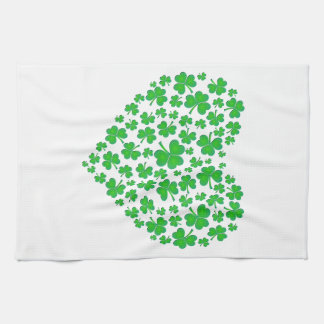 Irish Green Shamrock Heart Theedoek