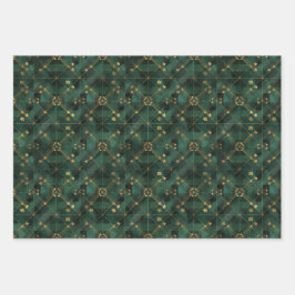 Irish Green St. Patrick Tartan Plaid set 1 Inpakpapier Vel
