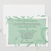 Irish Green White Celtic Wedding Invitation Kaart (Voorkant / Achterkant)