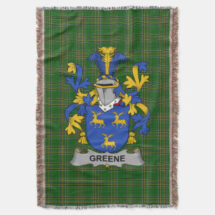 Irish Greene Coat of Arms Family Crest Ireland Deken