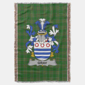 Irish Grey Coat of Arms Family Crest Ierland Deken (Voorkant Verticaal)