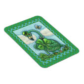 IRISH GROENE FLAMINGO, LEUKE GELUKKIGE ST. PATRICK MAGNEET (Rechterzijde)