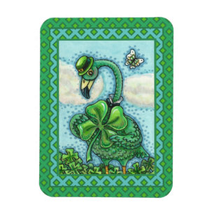 IRISH GROENE FLAMINGO, LEUKE GELUKKIGE ST. PATRICK MAGNEET