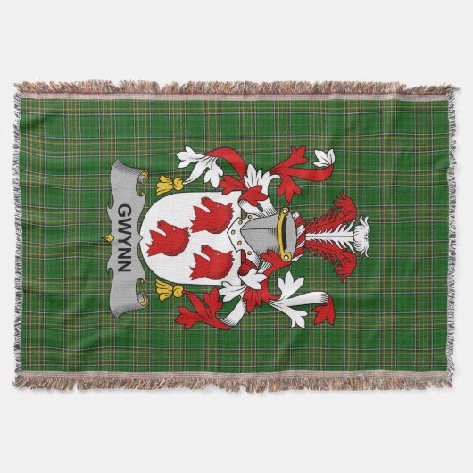 Irish Gwynn Coat of Arms Family Crest Ireland Deken (Voorkant)