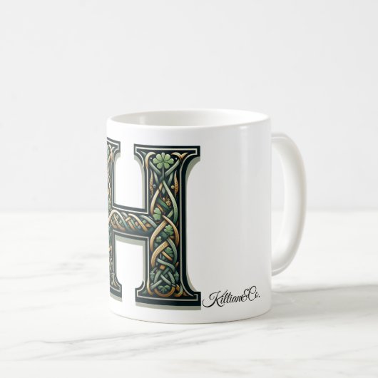 Irish H Monogram Coffee Mug (Devant droit)