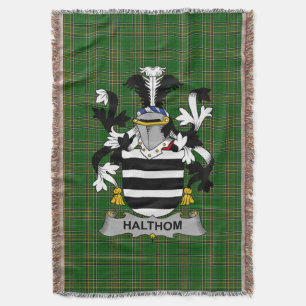 Irish Halthom Coat of Arms Family Crest Ireland Deken