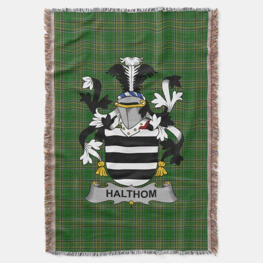 Irish Halthom Coat of Arms Family Crest Ireland Deken (Voorkant Verticaal)