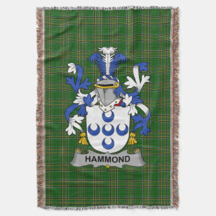 Irish Hammond Coat of Arms Family Crest Ireland Deken