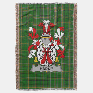 Irish Harne Coat of Arms Family Crest Ireland Deken