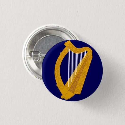 Irish harp embleem badge ronde button 3,2 cm (Voorkant /achterkant)
