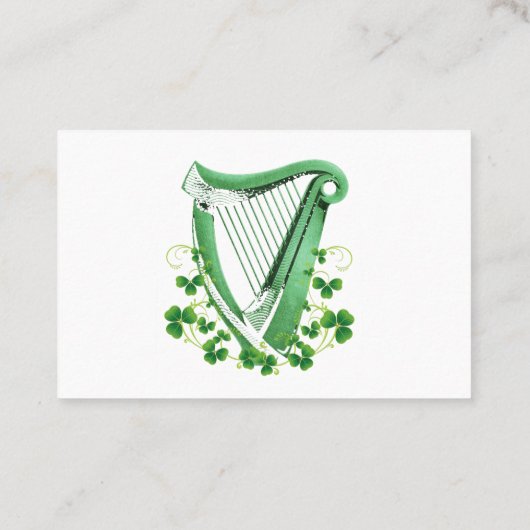Irish Harp en Shamrocks Visitekaartje (Achterkant)