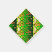 IRISH HARP, GREEN GOLD SHAMROCKS St Patrick's Day Servet (Hoek)