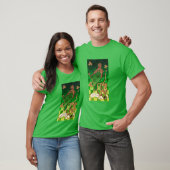 IRISH HARP, GREEN GOLD SHAMROCKS St Patrick's Day T-shirt (Unisex)