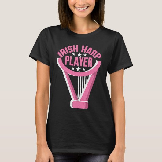 Irish Harp Player Harp T-shirt (Voorkant)