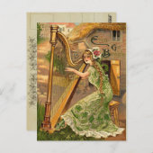 Irish Harp St. Patrick's Day Briefkaarten (Voorkant / Achterkant)