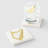 Irish Harp Stenen Onderzetter (Zijkant)