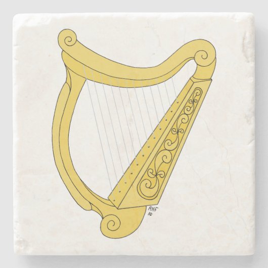 Irish Harp Stenen Onderzetter (Voorkant)