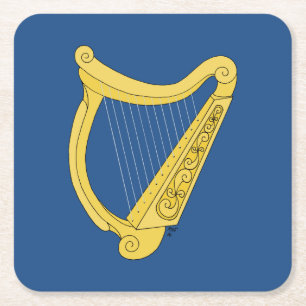 Irish Harp Vierkante Kartonnen Onderzetter