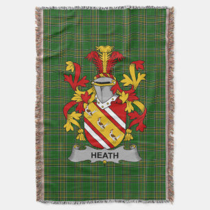 Irish Heath Coat of Arms Family Crest Ireland Deken