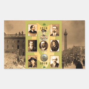 Irish Heroes afbeelding voor Rectangle-Stickers-Gl Rechthoekige Sticker