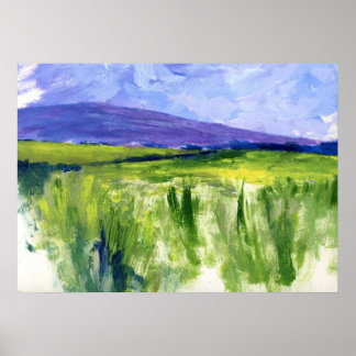 Irish Hillside Painting Poster
