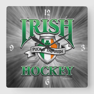 Irish Hockey Square Wall klok
