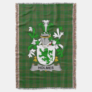 Irish Holmes Coat of Arms Family Crest Ireland Deken