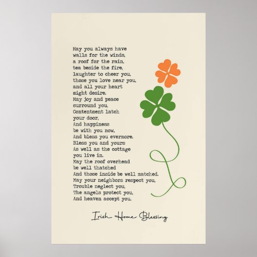 Irish Home Blessing Poster (Devant)