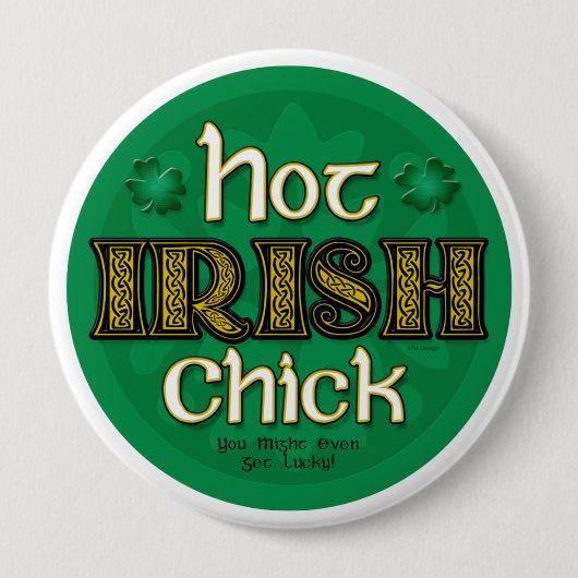 Irish Hot Chick (Round Button) Ronde Button 4,0 Cm (Voorkant)
