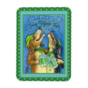 IRISH HOUND DOGS, ST. PATRICK'S DAG GROENE BEER MAGNEET