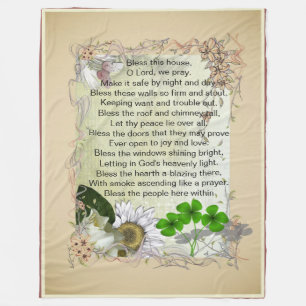 Irish House Blessing fleece deken