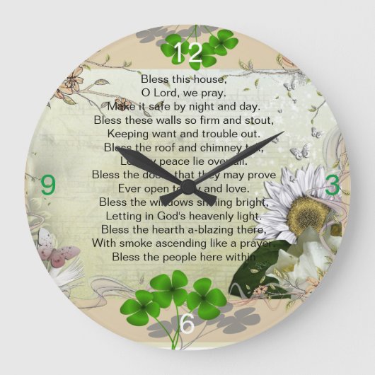 Irish House Blessing klok (Voorkant)
