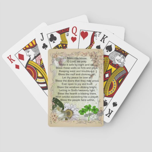 Irish House Blessing playcards Speelkaarten (Achterkant)