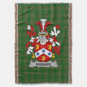 Irish Hughes Coat of Arms Family Crest Ireland Deken
