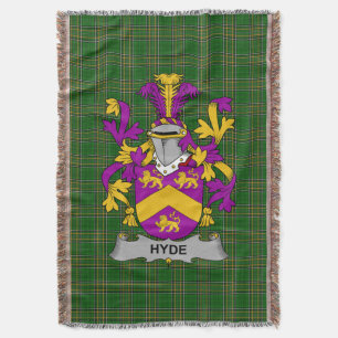 Irish Hyde Coat of Arms Family Crest Ireland Deken