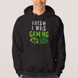 Irish I Gaming Funny St Patricks Day Gamer Boy Hoodie