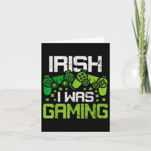 Irish I Gaming Funny St Patricks Day Gamer Boy Kaart