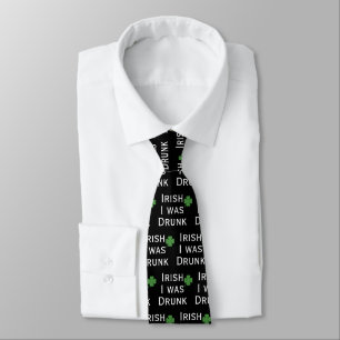 Irish I Was Drunk St. Patrick's Day Cravate noire