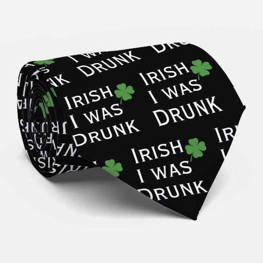 Irish I Was Drunk St. Patrick's Day Cravate noire (Roulé)