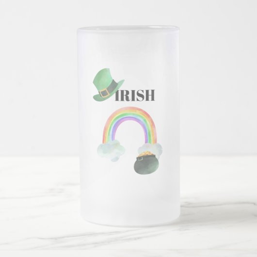 *~* IRISH IERLAND Patriot Rainbow Pot of Gold Matglas Bierpul (Center)