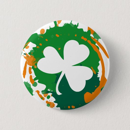 Irish Ink Clover-toets Ronde Button 5,7 Cm (Voorkant)