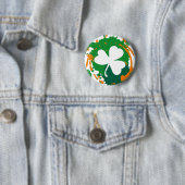 Irish Ink Clover-toets Ronde Button 5,7 Cm (In situ)