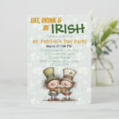 Irish‑Inspired St. Patrick’s Day Party Kaart (Staand voorkant)
