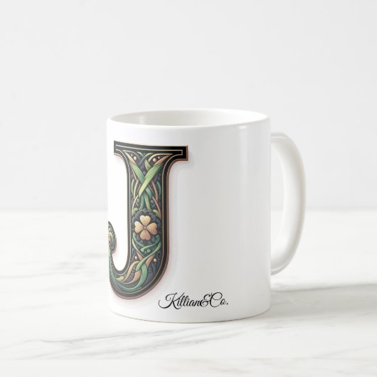 Irish J Monogram Coffee Mug (Devant droit)